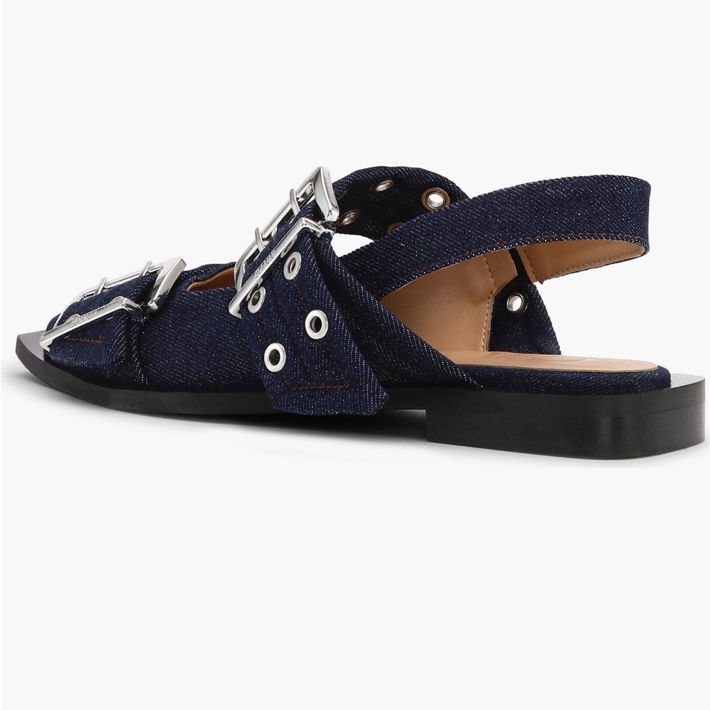 Ganni Dark Navy Ballerina Flats size 39 Brand new. Forgot to return! Wrong color